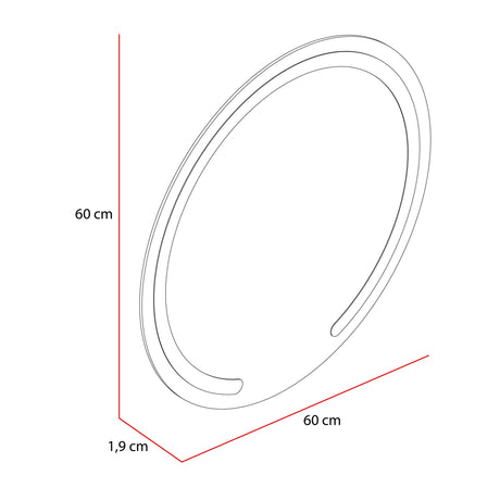 Espejo de Baño Ovalle Plateado 60x60cm Redondo - Espejos Decorativos | Bylmo