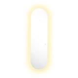 Espejo de Baño Oviedo Plateado 40x130cm Ovalado y con Iluminiación Led - Espejos Decorativos | Bylmo