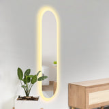 Espejo de Baño Oviedo Plateado 40x130cm Ovalado y con Iluminiación Led - Espejos Decorativos | Bylmo