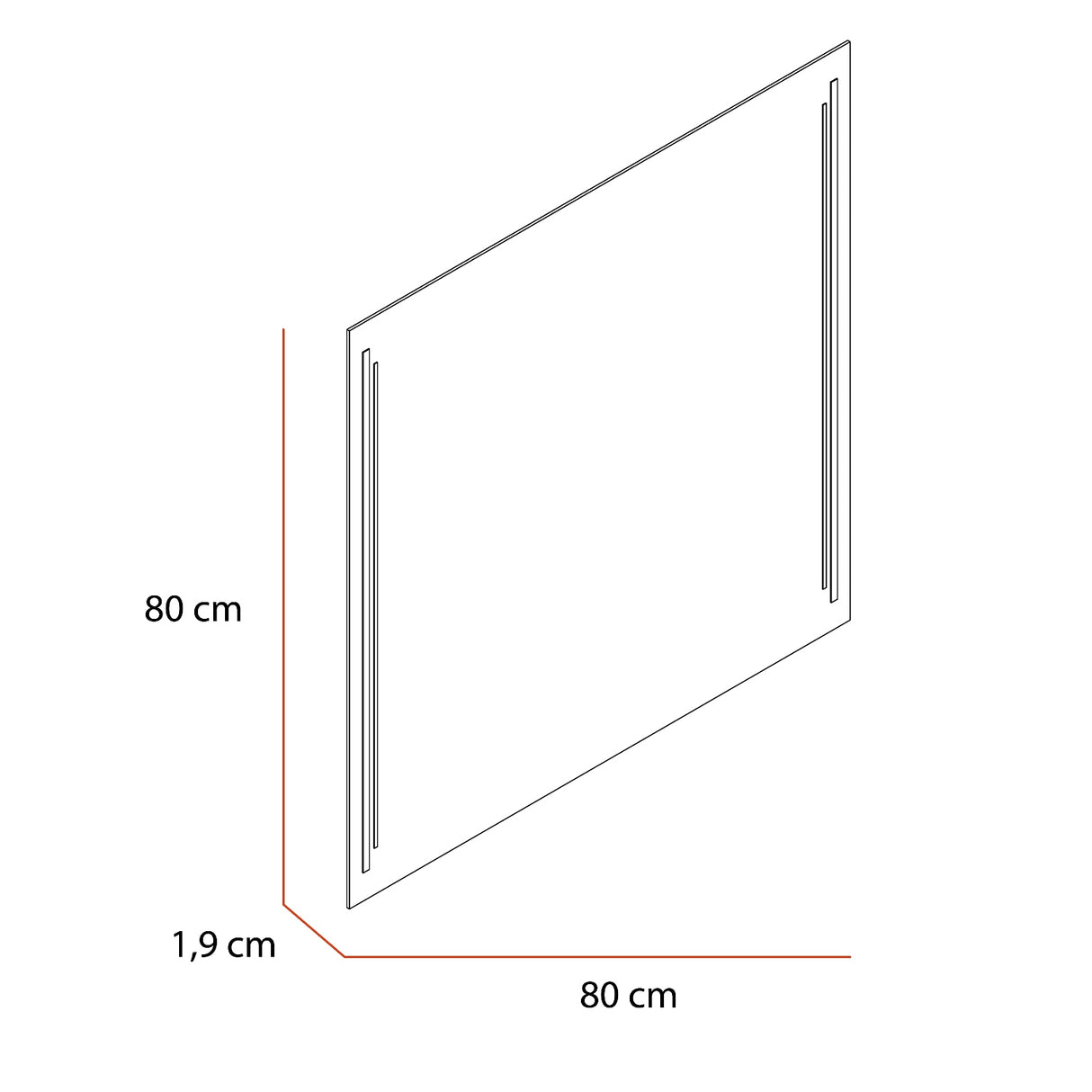 Espejo de Baño Toronto Gris 80x80cm Rectangular con Sandblasting - ESPEJOS DE BANHO | Bylmo