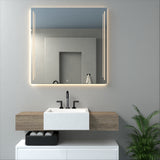Espejo de Baño Toronto Gris 80x80cm Rectangular con Sandblasting y con Iluminación Led - ESPEJOS DE BANHO | Bylmo