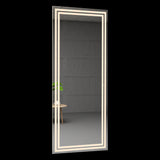 Espejo de Baño Valencia Gris 50x130cm Rectangular con Sandblasting y con Iluminación Led - ESPEJOS DE BANHO | Bylmo