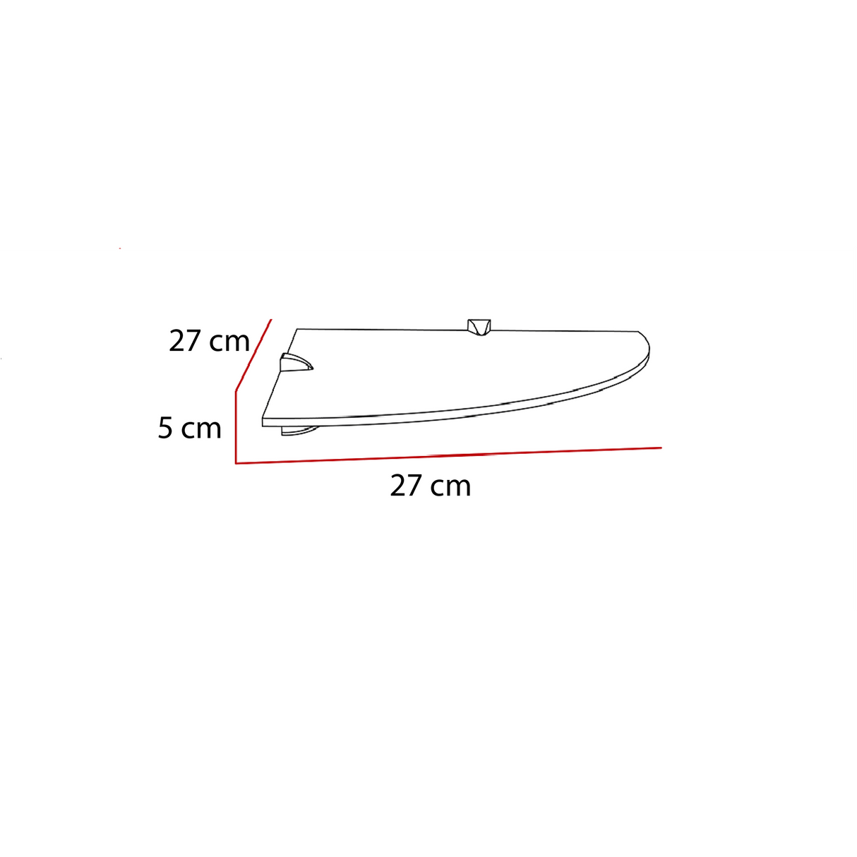 Repisa Gris 27x5cm Triangular con Un Entrepaño - REPISAS | Bylmo