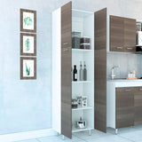 Alacena Rossi Blanco y Olivo 61.1x195cm sin Cajones y con Dos Puertas - ALACENAS Y MUEBLES MICROONDAS | Bylmo