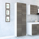 Alacena Rossi Blanco y Olivo 61.1x195cm sin Cajones y con Dos Puertas - ALACENAS Y MUEBLES MICROONDAS | Bylmo