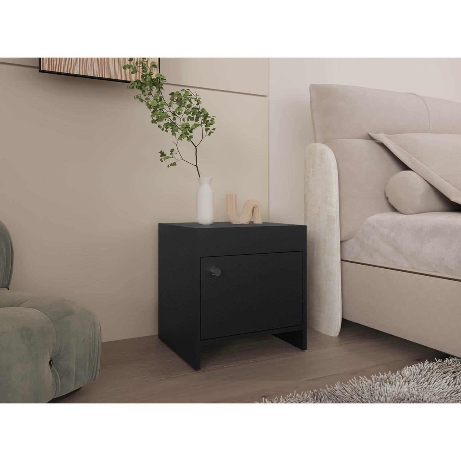 Mesa de Noche Colore wengue 41.6x40cm con Una Puerta - Mesas de Noche | Bylmo