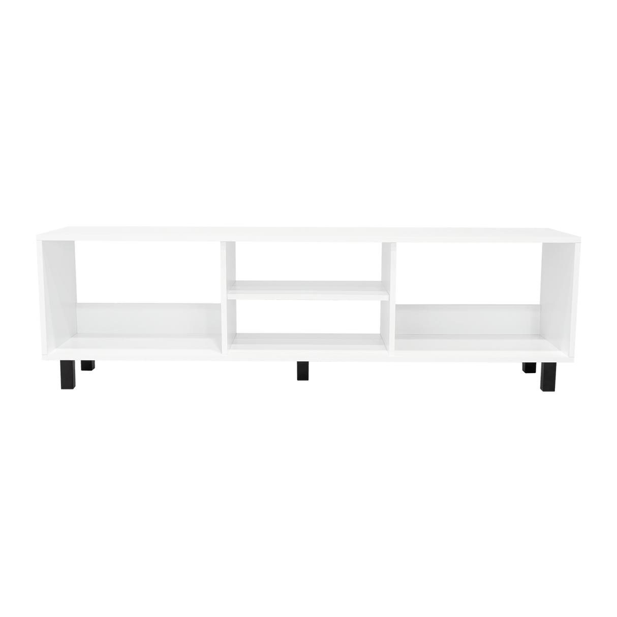 Rack de TV Tunez Blanco Marquez 160x47.5cm Para TV Hasta 70 Pulgadas sin Cajones y con Patas - Muebles para TV | Bylmo