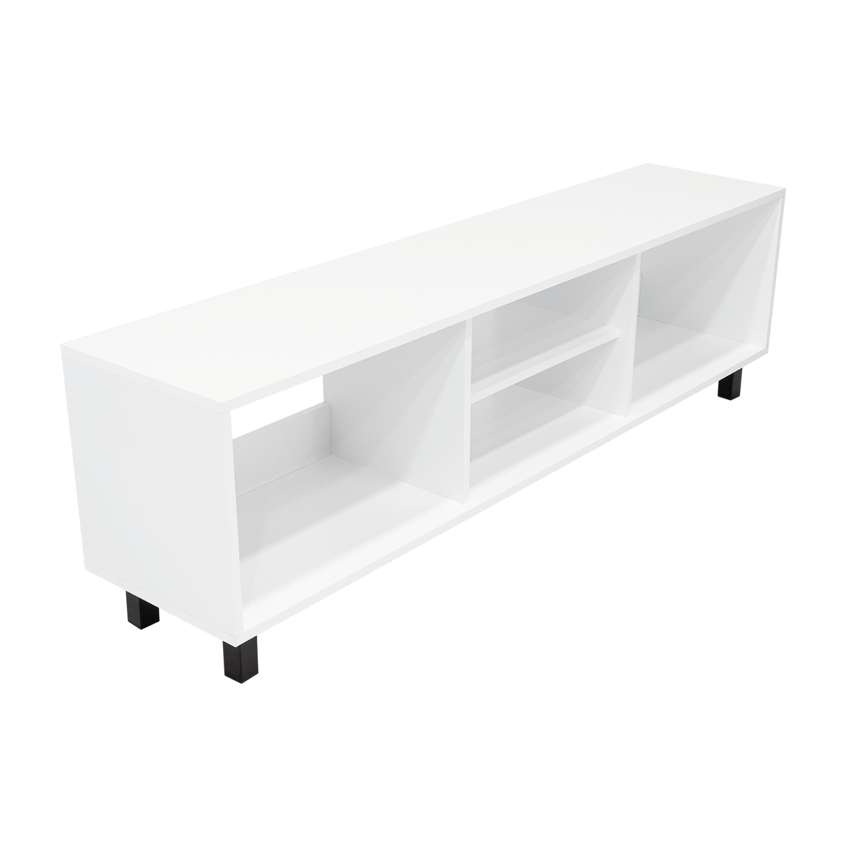 Rack de TV Tunez Blanco Marquez 160x47.5cm Para TV Hasta 70 Pulgadas sin Cajones y con Patas - Muebles para TV | Bylmo