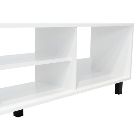 Rack de TV Tunez Blanco Marquez 160x47.5cm Para TV Hasta 70 Pulgadas sin Cajones y con Patas - Muebles para TV | Bylmo