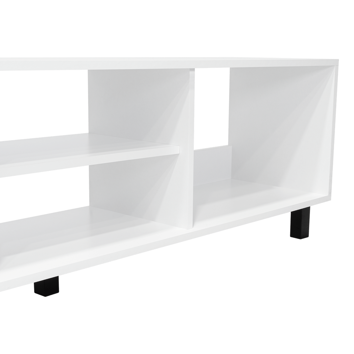 Rack de TV Tunez Blanco Marquez 160x47.5cm Para TV Hasta 70 Pulgadas sin Cajones y con Patas - Muebles para TV | Bylmo
