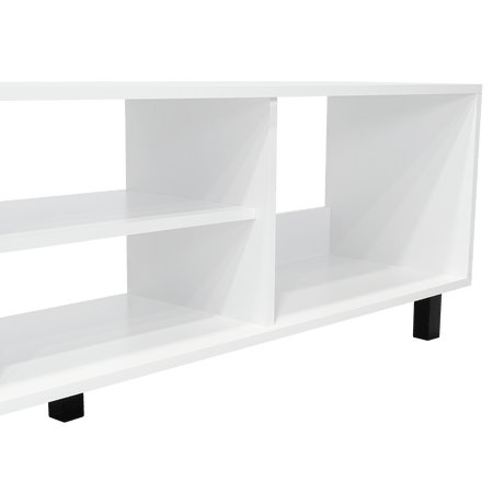 Rack de TV Tunez Blanco Marquez 160x47.5cm Para TV Hasta 70 Pulgadas sin Cajones y con Patas - Muebles para TV | Bylmo