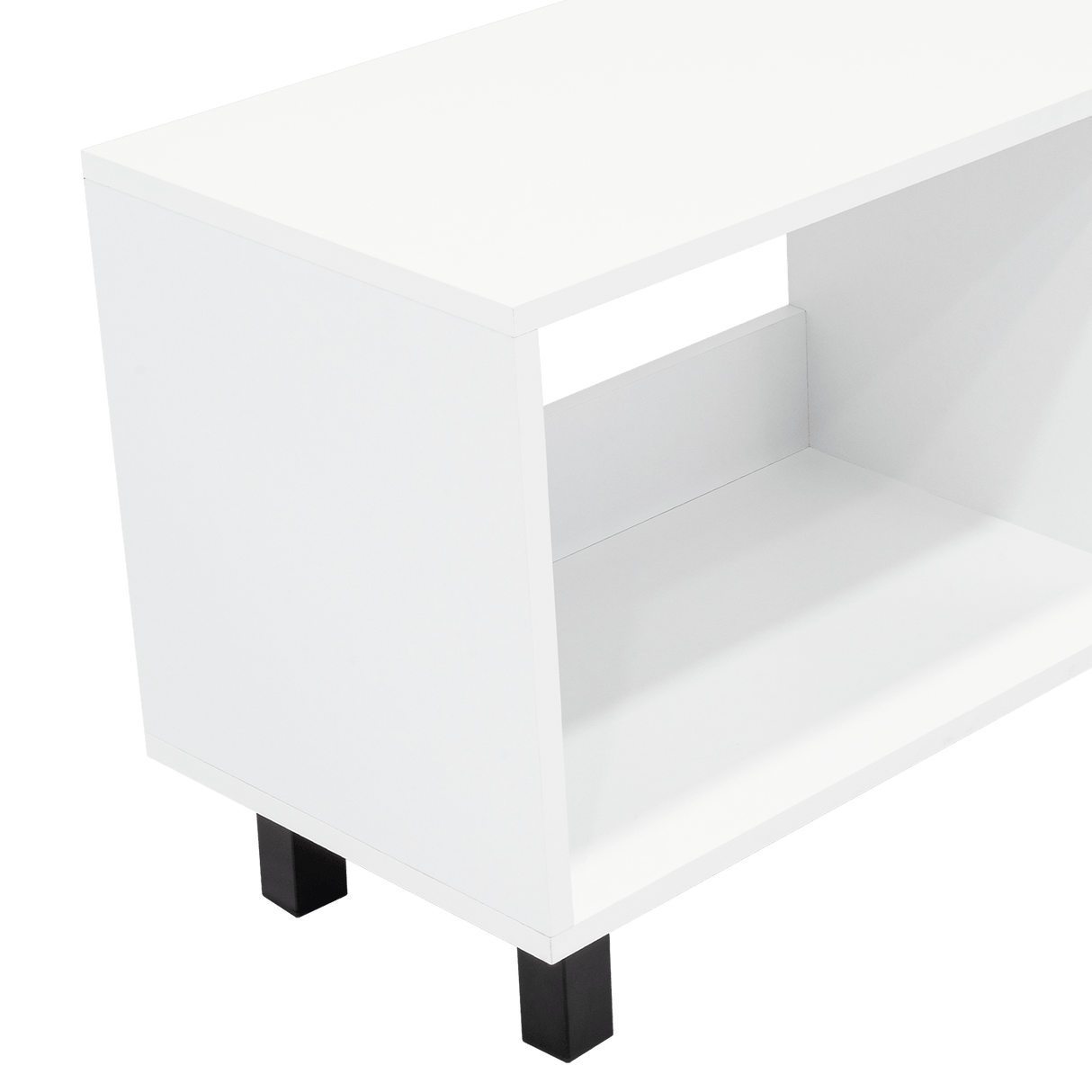 Rack de TV Tunez Blanco Marquez 160x47.5cm Para TV Hasta 70 Pulgadas sin Cajones y con Patas - Muebles para TV | Bylmo