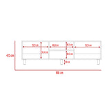 Rack de TV Tunez Blanco Marquez 160x47.5cm Para TV Hasta 70 Pulgadas sin Cajones y con Patas - Muebles para TV | Bylmo