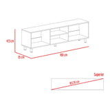 Rack de TV Tunez Blanco Marquez 160x47.5cm Para TV Hasta 70 Pulgadas sin Cajones y con Patas - Muebles para TV | Bylmo