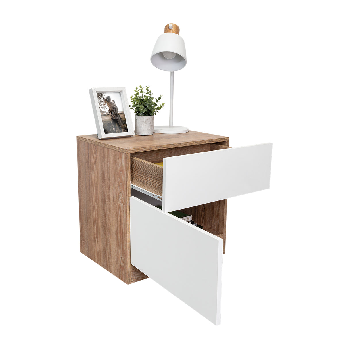 Mesa de Noche Nebraska Miel 50x52.6cm con Un Cajón - MESAS DE NOCHE | Bylmo