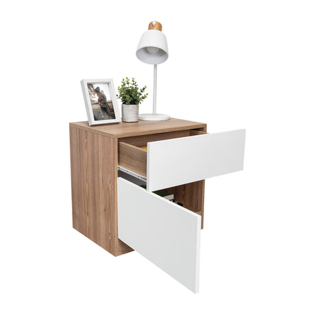 Mesa de Noche Nebraska Miel 50x52.6cm con Un Cajón - MESAS DE NOCHE | Bylmo