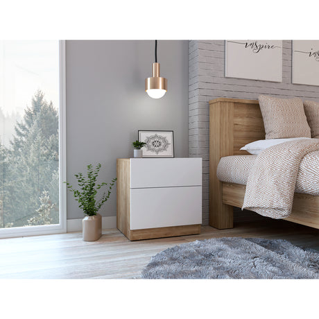Mesa de Noche Nebraska Miel 50x52.6cm con Un Cajón - MESAS DE NOCHE | Bylmo