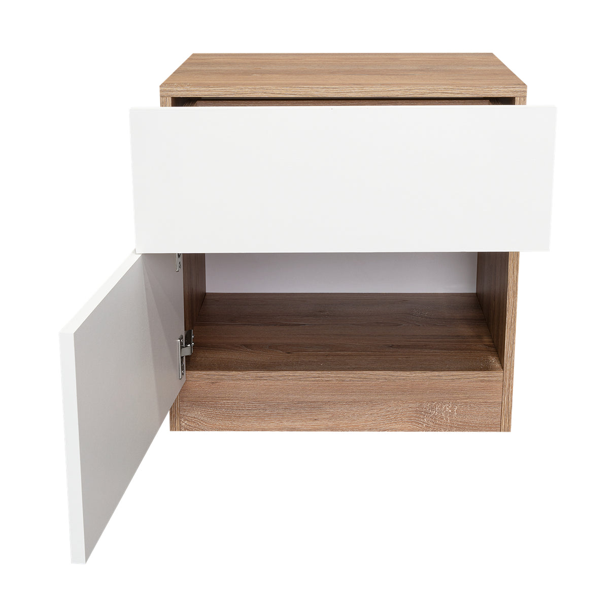 Mesa de Noche Nebraska Miel 50x52.6cm con Un Cajón - MESAS DE NOCHE | Bylmo