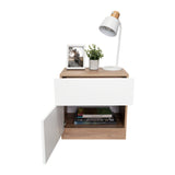 Mesa de Noche Nebraska Miel 50x52.6cm con Un Cajón - MESAS DE NOCHE | Bylmo