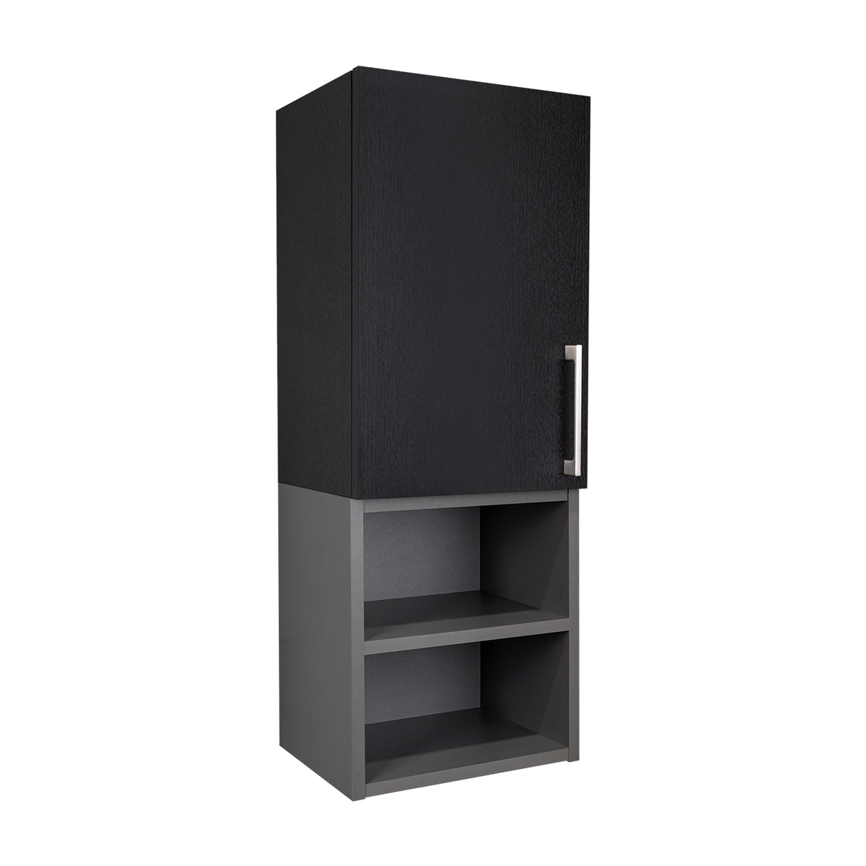 Gabinete de Baño Madrid Wengue y Plomo 30x80cm Rectangular sin Espejo y con Dos Entrepaños - Gabinetes | Bylmo