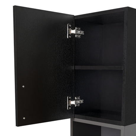 Gabinete de Baño Madrid Wengue y Plomo 30x80cm Rectangular sin Espejo y con Dos Entrepaños - Gabinetes | Bylmo