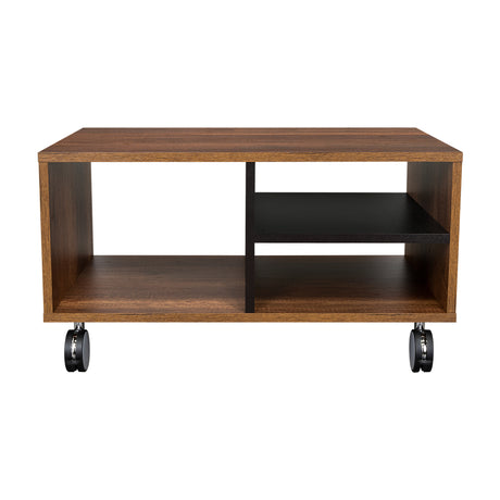 Mesa de Centro Classic Caramelo 80x43.4cm Rectangular con Ruedas y con Compartimientos - Mesas | Bylmo