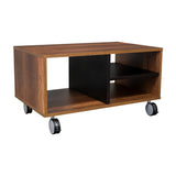 Mesa de Centro Classic Caramelo 80x43.4cm Rectangular con Ruedas y con Compartimientos - Mesas | Bylmo