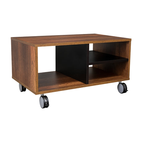 Mesa de Centro Classic Caramelo 80x43.4cm Rectangular con Ruedas y con Compartimientos - Mesas | Bylmo