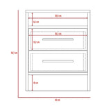 Mesa de Noche Eter Coñac y Blanco 40x50.7cm con Dos Cajones y con Un Compartimiento - MESAS DE NOCHE | Bylmo