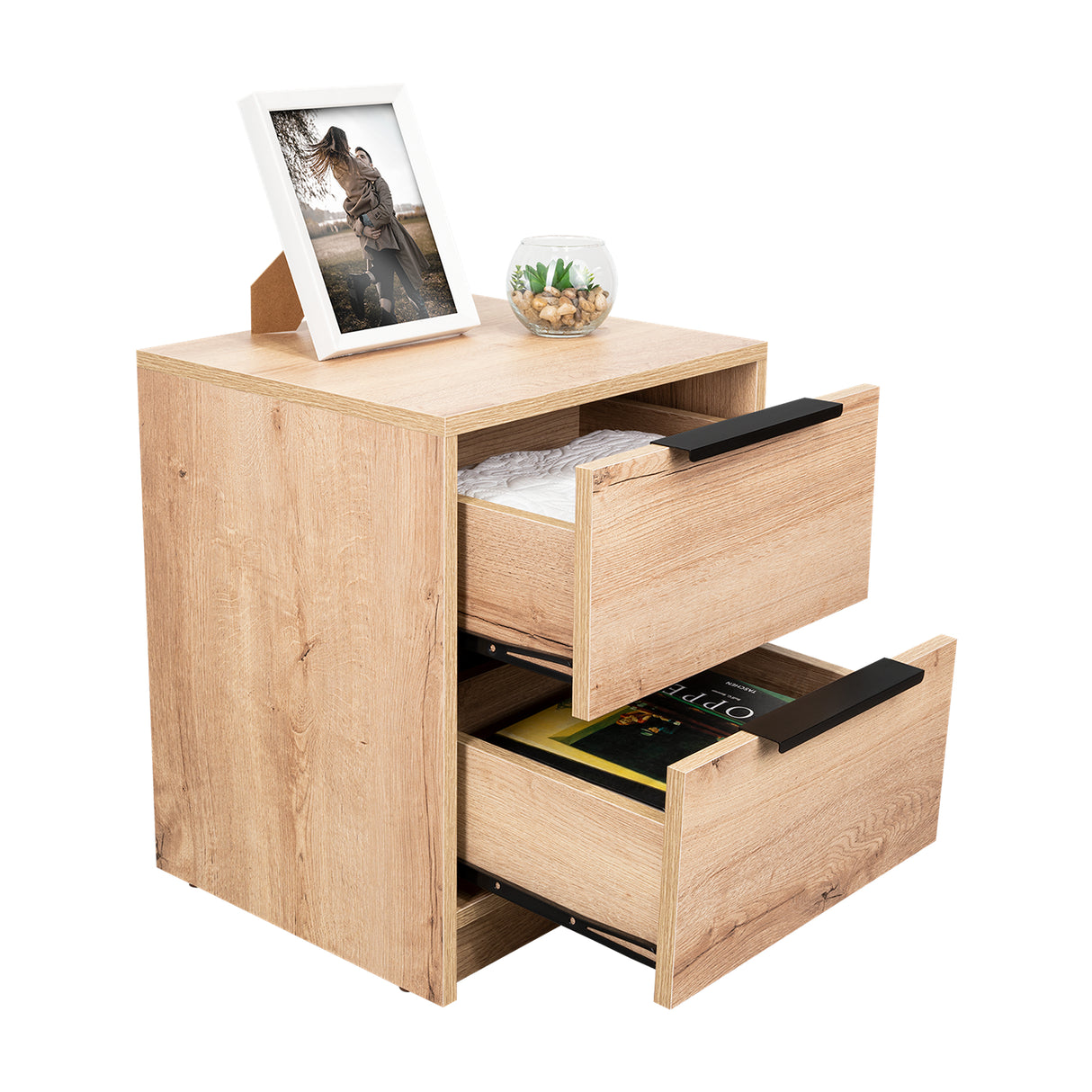 Mesa de Noche Kaia Duna 41x48cm con Dos Cajones - Mesas de Noche | Bylmo