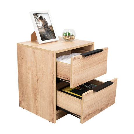 Mesa de Noche Kaia Duna 41x48cm con Dos Cajones - Mesas de Noche | Bylmo