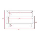 Mesa de Centro Gambia Wengue 80x29.75cm Rectangular con Patas y con Compartimientos - Mesas | Bylmo