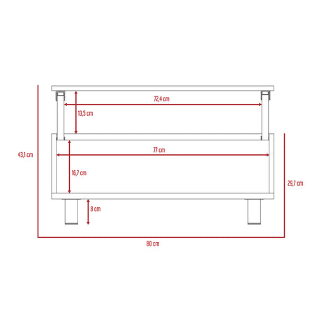 Mesa de Centro Gambia Wengue 80x29.75cm Rectangular con Patas y con Compartimientos - Mesas | Bylmo
