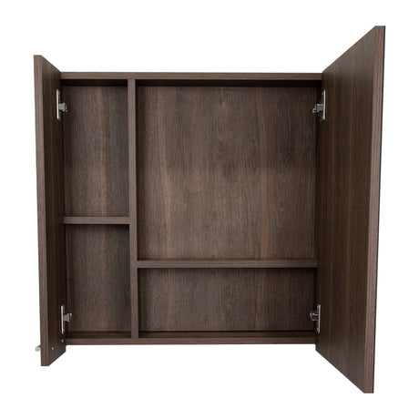 Gabinete de Baño Barcelona Coñac 60x60cm Cuadrado con Espejo y con Dos Entrepaños - Gabinetes | Bylmo