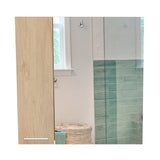 Gabinete de Baño Sines Rovere 60x60cm Rectangular con Una Puerta y Espejo - GABINETES DE BANHO | Bylmo