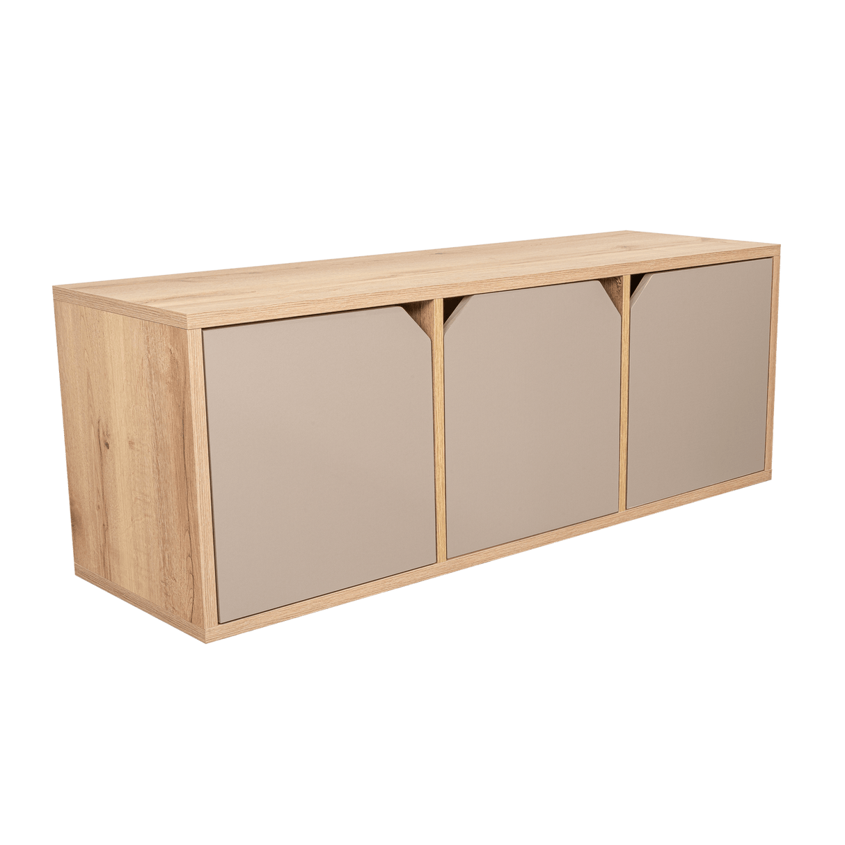 Biblioteca de Piso Piero Duna y Taupe 110.1x40.6cm Rectangular con Tres Compartimientos - Bibliotecas | Bylmo