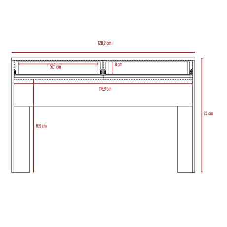 Escritorio Acre Blanco 120.2x75cm Con Dos Cajones - Escritorios y Archivadores | Bylmo