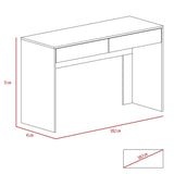Escritorio Acre Blanco 120.2x75cm Con Dos Cajones