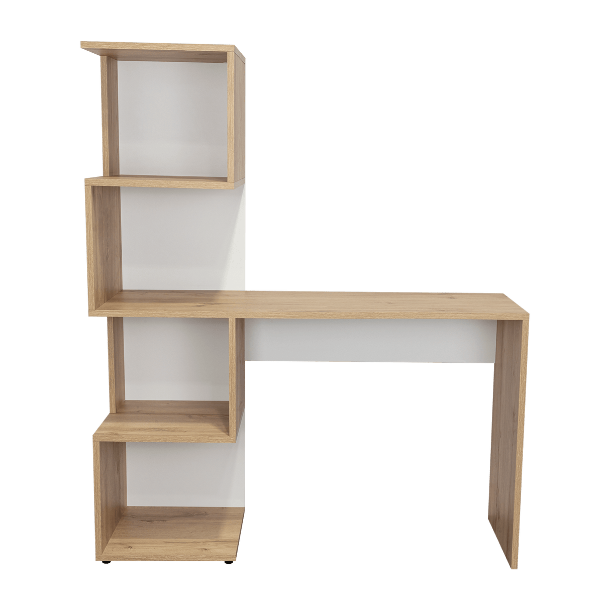 Escritorio Danis Duna y Vino Blanco 120x144.6cm sin Cajones - Escritorios y Archivadores | Bylmo