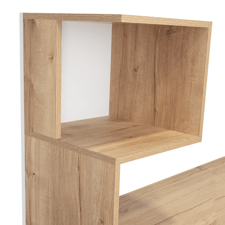 Escritorio Danis Duna y Vino Blanco 120x144.6cm sin Cajones - Escritorios y Archivadores | Bylmo