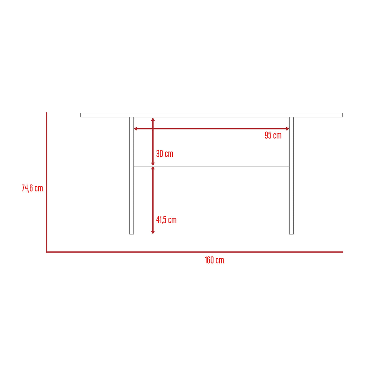 Mesa de Comedor Beijing Wengue 160x74.6cm Rectangular de Seis Puestos sin Sillas - COMEDORES | Bylmo