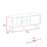 Rack de TV Cincinatti Coñac 115x50cm Para TV Hasta 45 Pulgadas con Un Cajón con Ranuras para Cables y con Patas - Muebles para TV | Bylmo