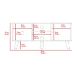Rack de TV Cincinatti Coñac 115x50cm Para TV Hasta 45 Pulgadas con Un Cajón con Ranuras para Cables y con Patas - Muebles para TV | Bylmo
