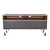 Rack de TV Vassel Miel 123x60cm para TV Hasta 55 Pulgadas y con Cuatro Compartimientos - Muebles para TV | Bylmo