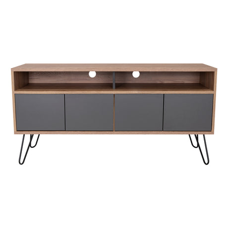 Rack de TV Vassel Miel 123x60cm para TV Hasta 55 Pulgadas y con Cuatro Compartimientos - Muebles para TV | Bylmo