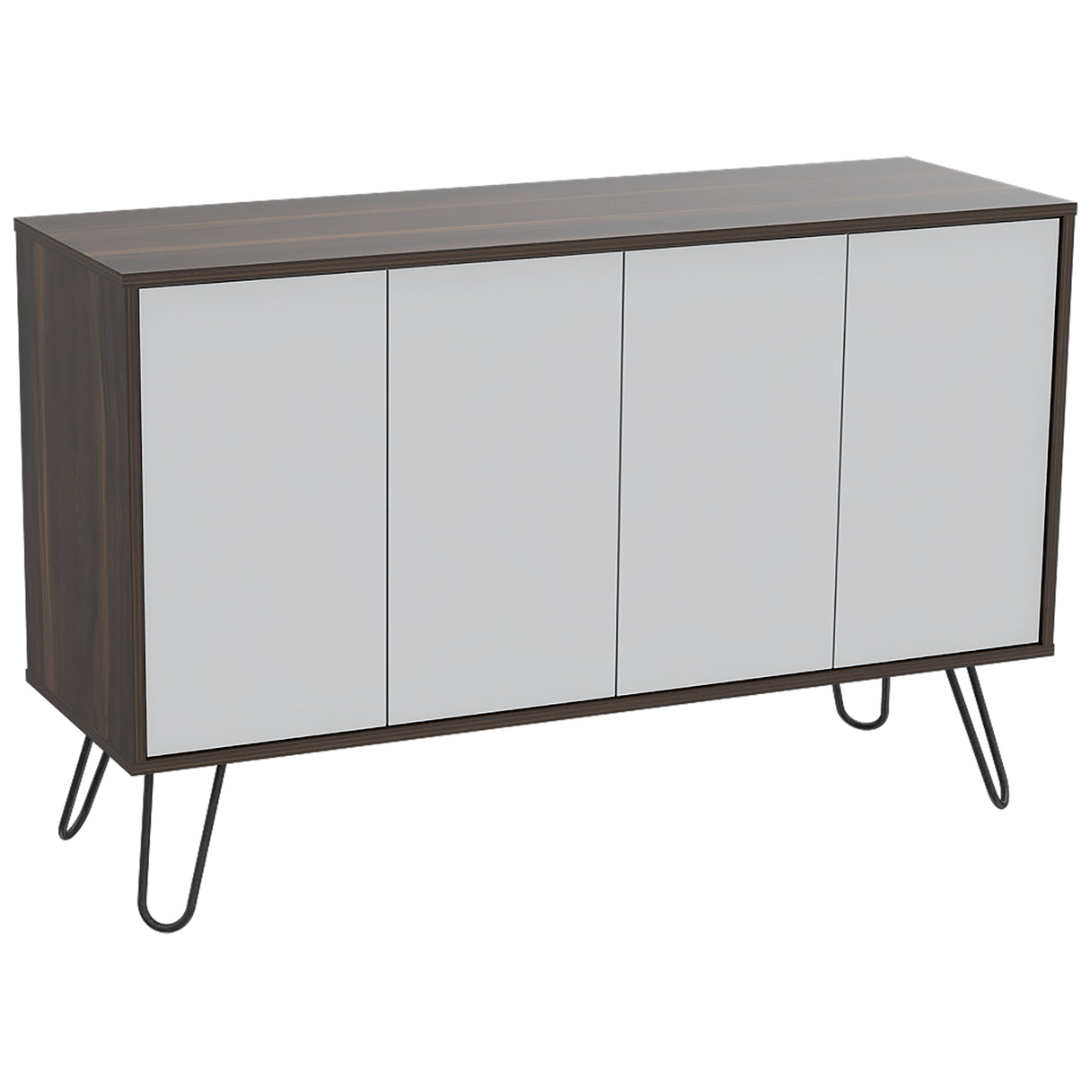 Bifé Vassel Habano y Blanco 117.1x75.6cm con Cuatro Puertas y con Cuatro Compartimientos - BIFES Y ARRIMOS | Bylmo