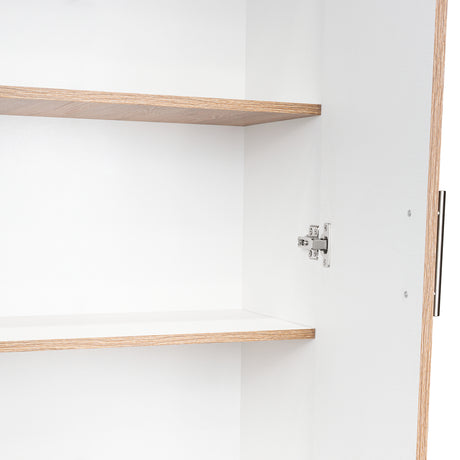 Alacena Nepal Miel y Blanco 60x170cm con Dos Puertas - Muebles Organizadores | Bylmo