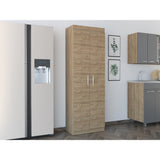 Alacena Nepal Miel y Blanco 60x170cm con Dos Puertas - Muebles Organizadores | Bylmo