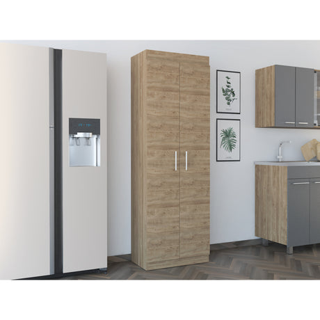 Alacena Nepal Miel y Blanco 60x170cm con Dos Puertas - Muebles Organizadores | Bylmo