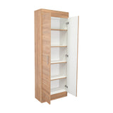 Alacena Nepal Miel y Blanco 60x170cm con Dos Puertas - Muebles Organizadores | Bylmo